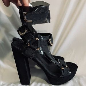 Black Strap Heels